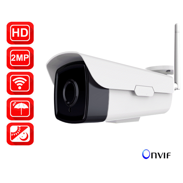 Onvif 2 MP IP WIFI trådløst kamera